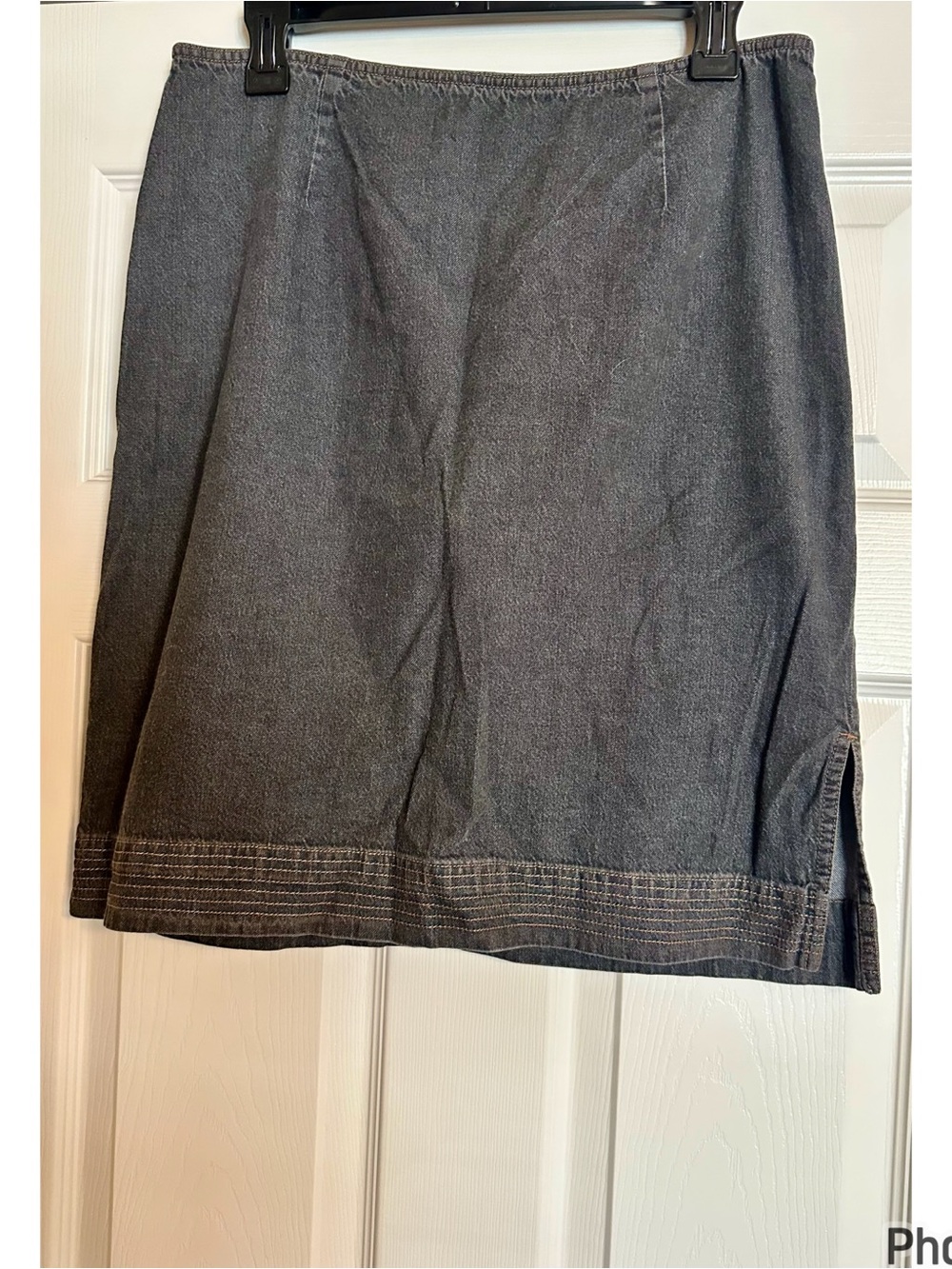Ann Taylor Charcoal Gray Lightweight Denim Skirt